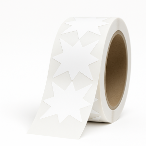 Etiquetas Adhesivas Blancas Estrella de Puntas
