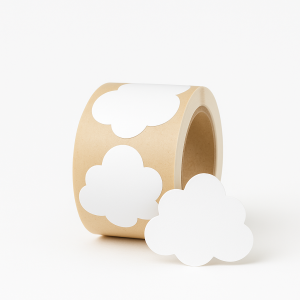 Etiquetas Adhesivas Blancas con Forma de Nube